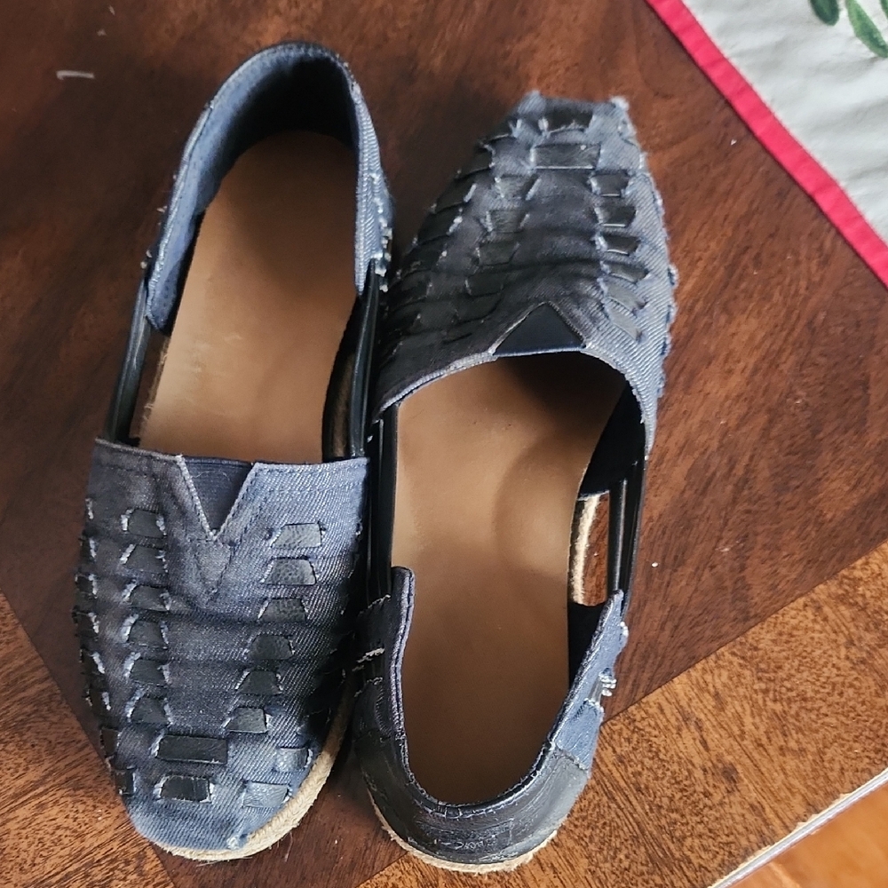 Toms Navy Espadrille Slip-Ons